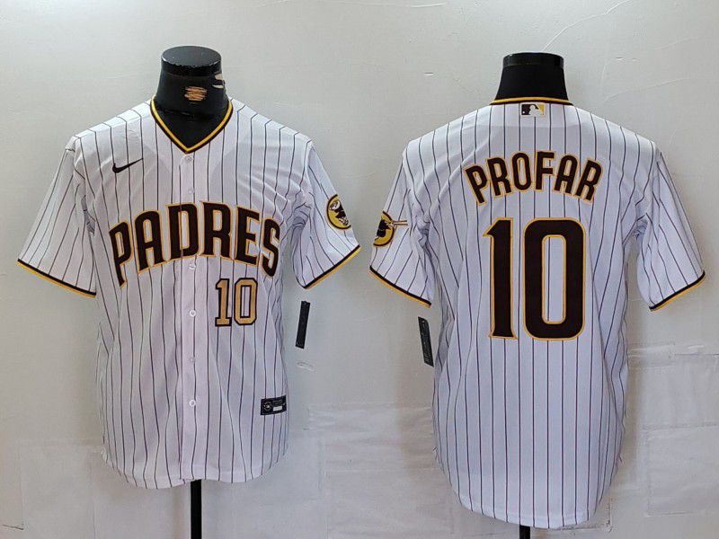 Men San Diego Padres #10 Profar White stripe Game 2024 Nike MLB Jersey style 2